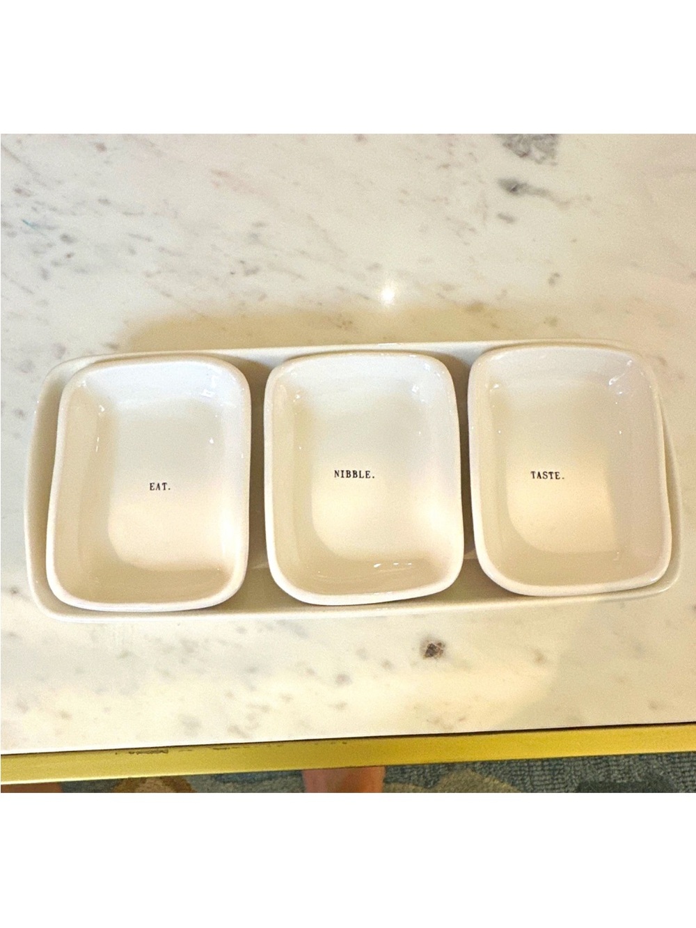 Rae Dunn White Ceramic 3-Piece Serving Dish Set